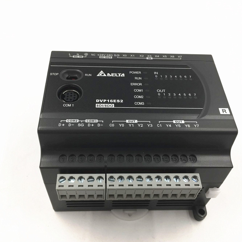 Delta  Compact PLC DVP-ES/2, PLC BASE UNIT, 16DI 8DO REALY OUTPUT, POWER: 100-240VAC [DVP16ES200R]
