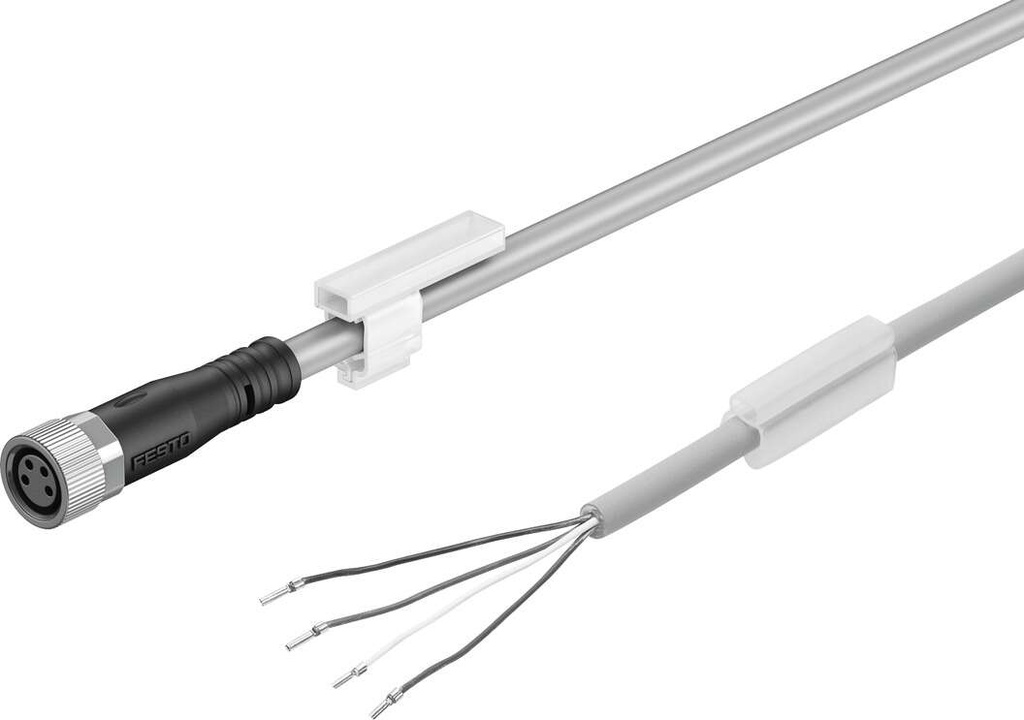 Festo Cable Lead, 0 to 30V AC/DC Operating Voltage, 75mm Bending Radius-NEBU-M8G4-K-5-LE4.