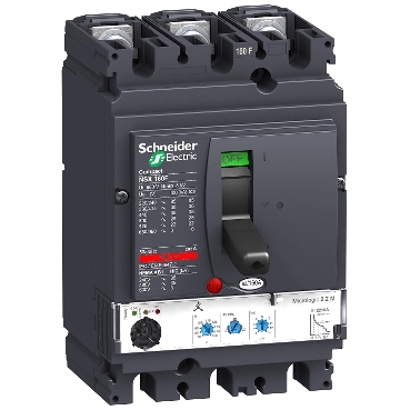 Schneider Circuit breaker, ComPact NSX160F, 36kA/415VAC, MicroLogic 2.2M trip unit 150A, 3 poles 3d