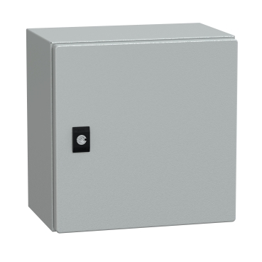 Schneider Spacial CRN plain door with mount.plate. H400xW300xD200 IP66 IK10 RAL7035