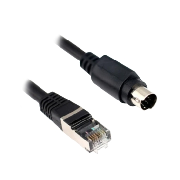 Schneider HMI Uni-Telway/Modbus serial link - L = 2.5 m - 1 male mini DIN + 1 RJ45