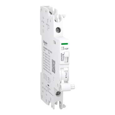 Schneider Auxiliary contact, Acti9 A9A, iOF/SD+OF, 2 C/O, 100mA to 6A, 24VAC to 415VAC, 24VDC to 130VDC, top and bottom connection [A9A26909] 