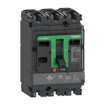 Schneider Circuit breaker ComPacT NSX100B, 25kA at 415VAC, TMD trip unit 32A, 50 degrees C, 3 poles 3D