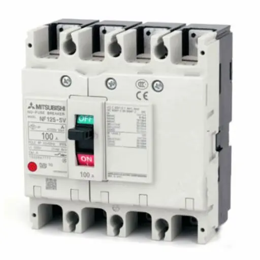 Mitsubishi  Circuit breaker 4pole. In = 100A; Icu = Ics = 25kA at AC 440V [NF125-SV 4P 100A]