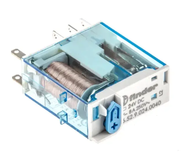 Finder Plug In Relay, 24V dc Coil, 8A Switching Current, DPDT [46.52.9.024.0040]