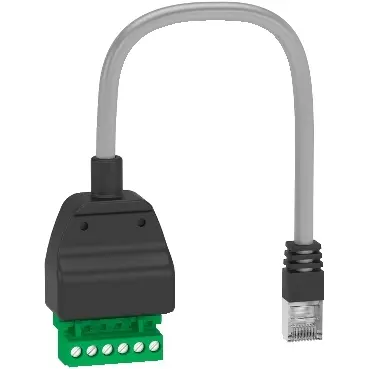 Schneider  Modbus adaptor cable, ComPacT, MasterPact, RJ45 to open connector adaptor, 190mm length