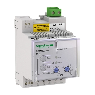 Schneider Earth-leakage relay RH99M with manual reset - 0.03..30 A - 0..4.5 s - 130 V [56172]