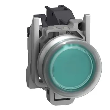 Schneider Complete push button, Harmony XB4, Explosive atmosphere, pushbutton green with boot and legend insertion [XB4BP381GEX]