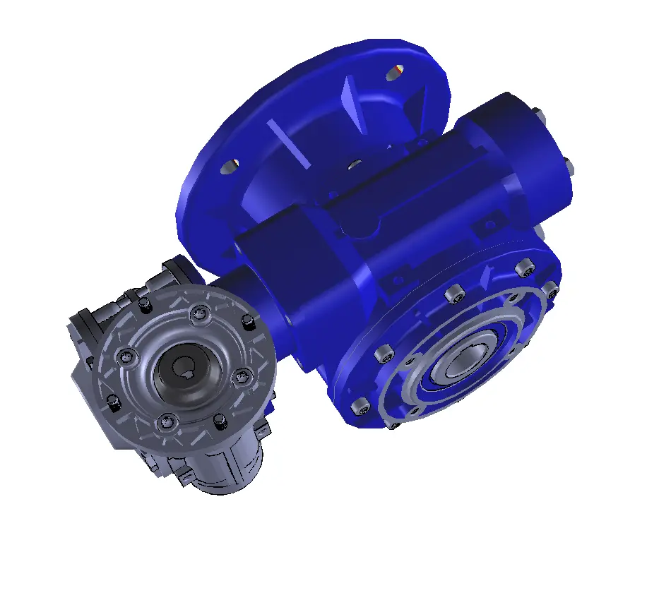 STM Double Worm Gearbox Code: 2114102291, size: 40/70, ratio:1/980, PAM G 63B14, Mounting M1, Position A1, standard oil included, without motor