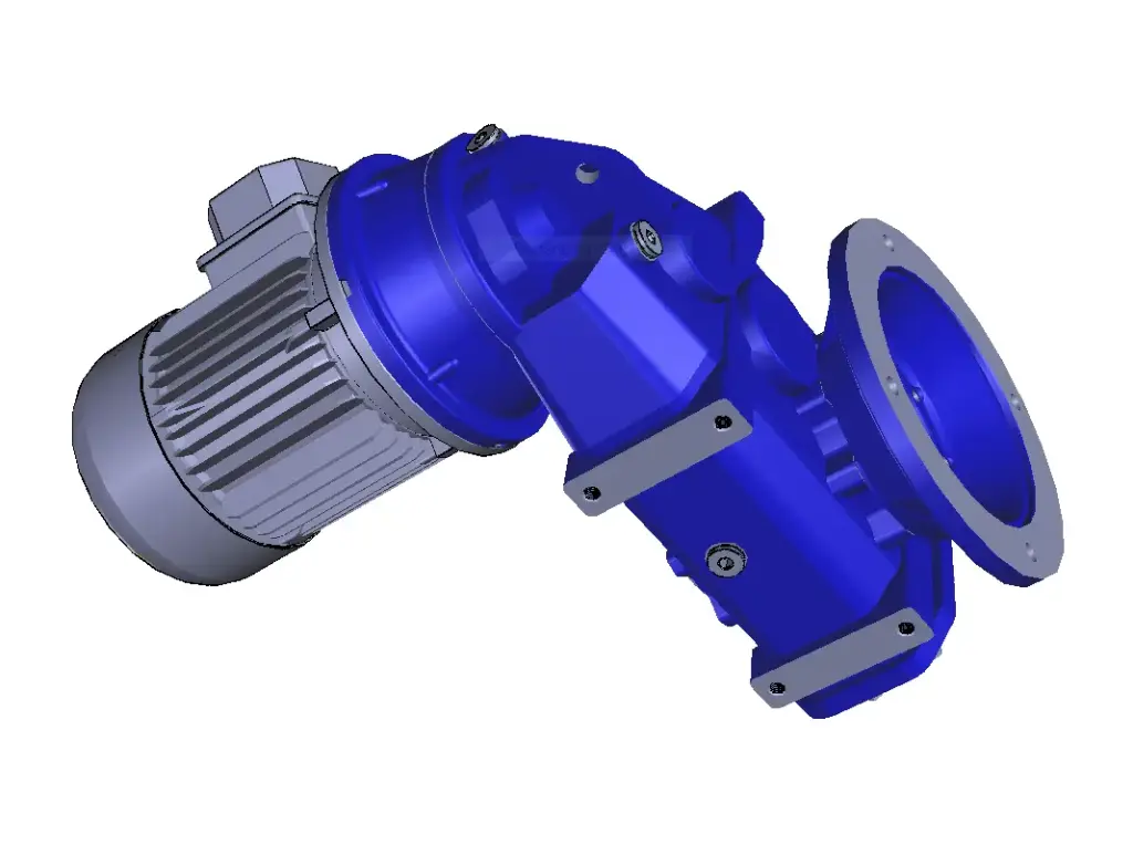 STM SPA Long parallel shaft mounted gearboxes with motor PLM, Size 85, Reduction stages: 3, ratio: 136.8, Flange: F1, with IE3 Motor 1.5KW, 4 poles, 3 phase 230/400 VAC 50/60HZ, IP 66, AS-4239=  paint RAL 7031, Oil included, Mounting position M1, ( Old Code: 2240009171)