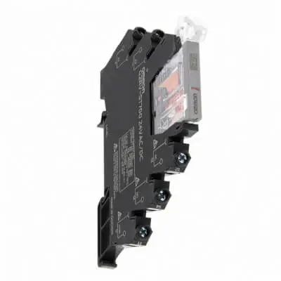 Omron Slimline relay 6 mm incl. socket, SPDT, 6 A, Screw terminals, 24 VDC [G2RV-ST700 24VDC]