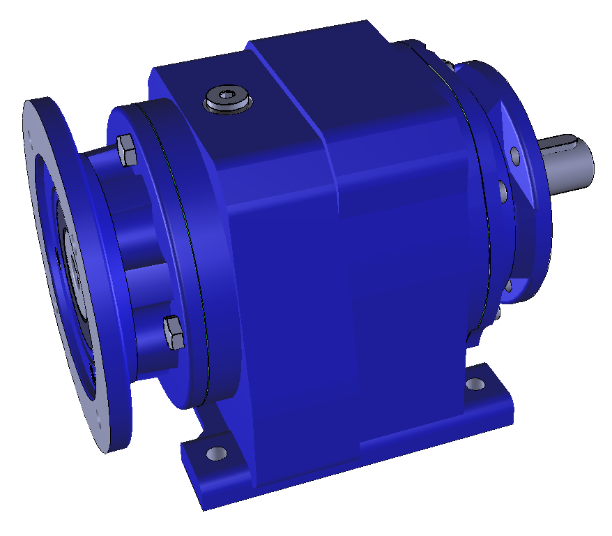 STM Inline Gearbox, AM Series, Size: 80, Stages: 2, Ratio: 7.4/1,  Input PAM 90B5, Solid Shaft, With Standard Oil, Standard Painting, Mounting Position: M3- ATEX  