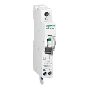 Schneider iC60H - earth leakage circuit breaker - 1P + N - C curve - 40 A - 30 mA - 240 V [A9D14840]