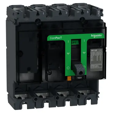 Schneider Circuit breaker basic frame, ComPacT NSX160B, 25kA at 415VAC 50/60 Hz, 160A, without trip unit, 4 poles [C16B4]