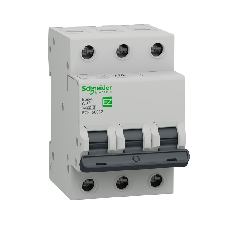 Schneider Breaker Easy9 MCBs_ Easy9 miniature circuit breaker- 3P - 32 A - C curve - 6000 A - 400 V_ [EZ9F56332]
