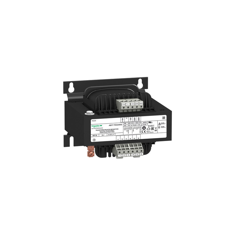 Schneider Transformer Phaseo ABT7, ABL6_ voltage transformer - 230..400 V - 2 x 115 V - 400 VA_ [ABT7PDU040G]