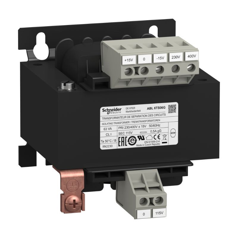 Schneider Transformer Phaseo ABT7, ABL6_ voltage transformer - 230..400 V - 1 x 115 V - 63 VA_ [ABL6TS06G]