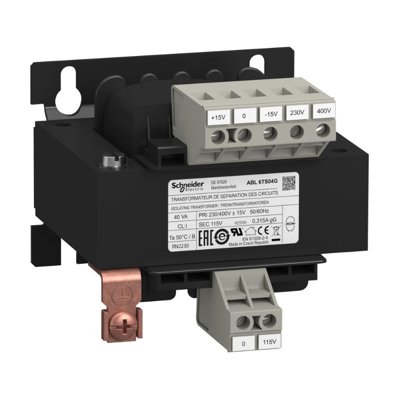 Schneider Transformer Phaseo ABT7, ABL6_ voltage transformer - 230..400 V - 1 x 115 V - 40 VA_ [ABL6TS04G]