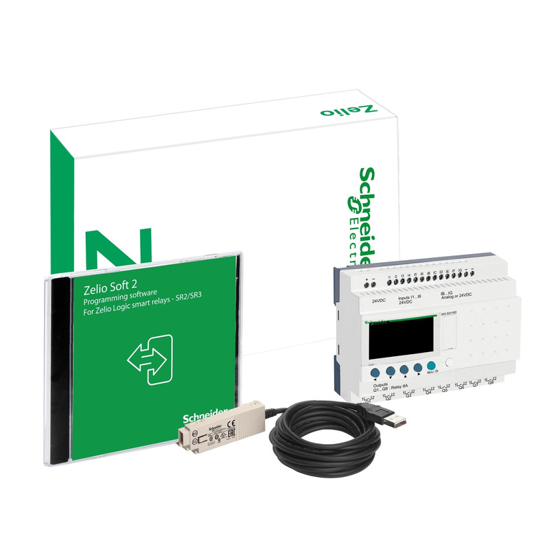 Schneider PLC Zelio Logic_ compact smart relay Zelio Logic - “discovery” pack - 20 I O - 24 V DC_ [SR2PACK2BD]