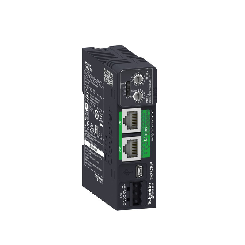 Schneider PLC Modicon M241_ I/O distributed module, Modicon TM3, IP20 Optimized Bus Coupler Ethernet Interface_ [TM3BCEIP]