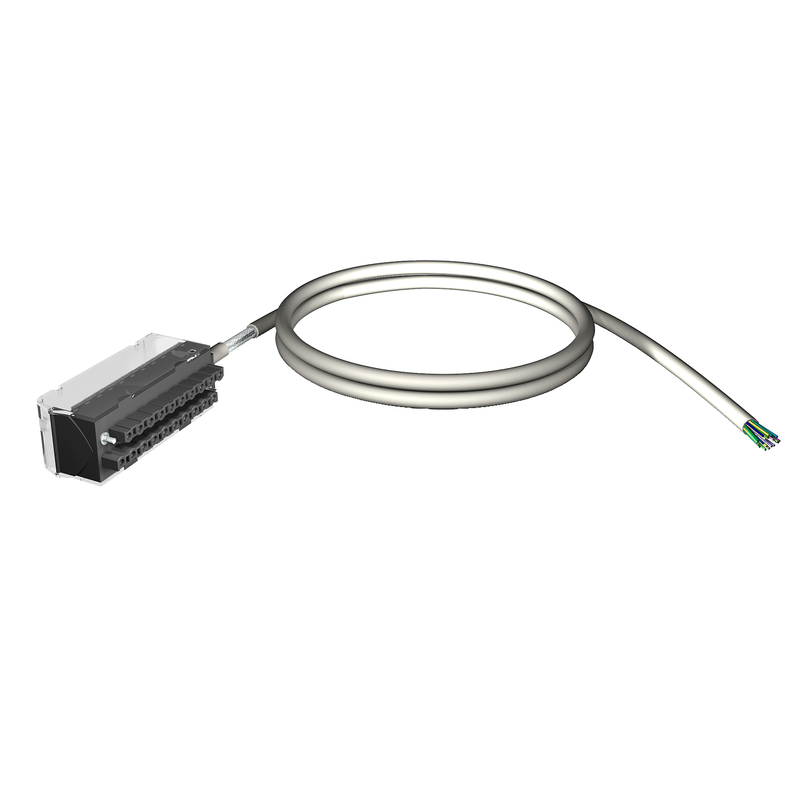 Schneider PLC Modicon M340_ shielded cord set - 28 ways terminal - one end flying leads - for X80 - 5 m_ [BMXFTW508S]