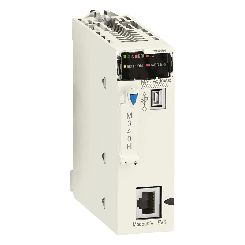 Schneider PLC Modicon M340_ Processor module, Modicon M340 automation platform, max 512 discrete + 128 analog I/O, Modbus_ [BMXP341000H]