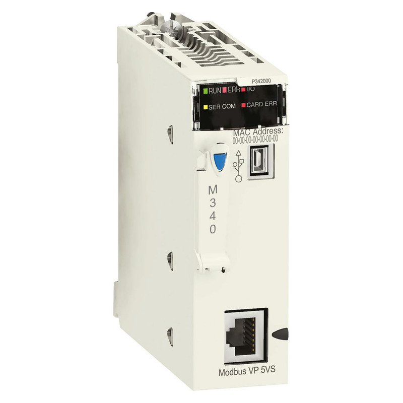 Schneider PLC Modicon M340_ Processor module, Modicon M340 automation platform, max 1024 discrete + 256 analog I/O, Modbus_ [BMXP342000]