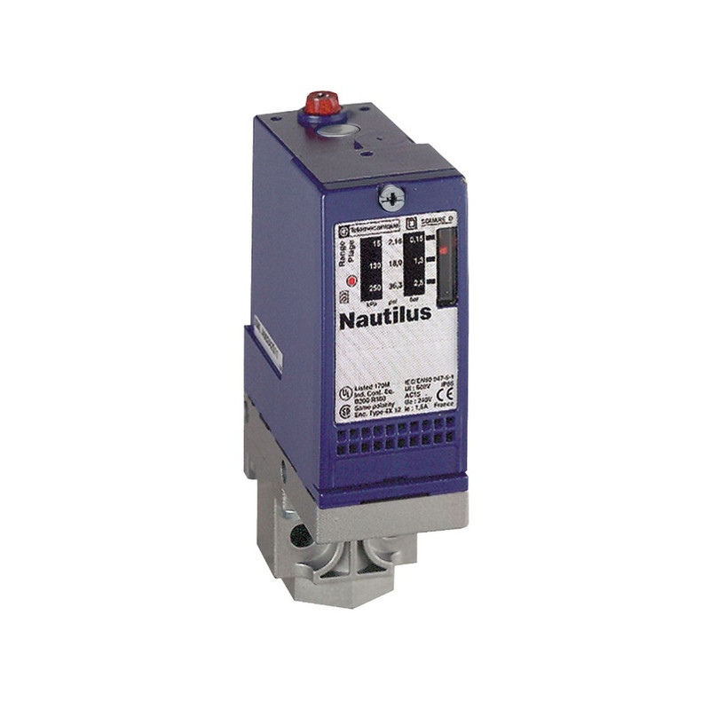 Schneider Sensors Pressure Sensor XM_ Electromechanical pressure sensor, Pressure sensors XM, switch XMLA 20 bar, fixed scale 1 threshold, 1 C/O_ [XMLA020A2S12]