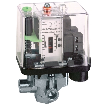 Schneider Sensors OsiSense XM_ Pressure sensors XM, pressure switch XMA 25 bar, adjustable scale 2 thresholds, 1 C/O_ [XMAV25L2135]