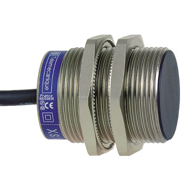 Schneider Sensors Osisense XS & XT_ Inductive proximity sensors XS, inductive sensor XS1 M30, L43mm, brass, Sn20mm, 12...24 VDC, cable 2 m_ [XS1N30PA349TF]