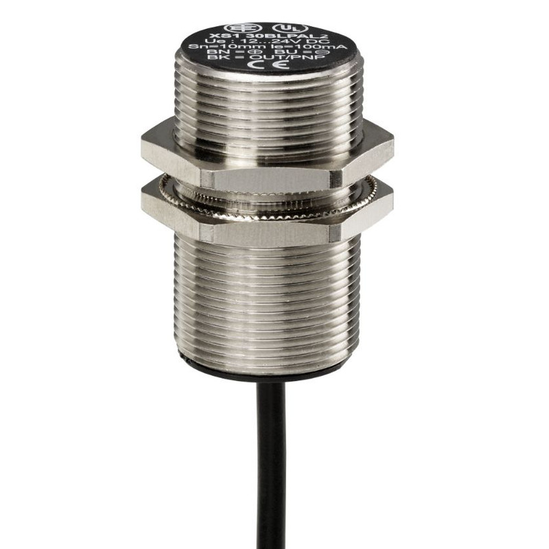 Schneider Sensors Osisense XS & XT_ Inductive proximity sensors XS, inductive sensor XS5 M30, L62mm, brass, Sn10mm, 12...48 VDC, cable 2 m_ [XS530BLPAL2]