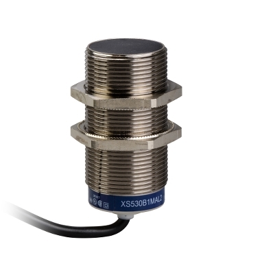 Schneider Sensors Osisense XS & XT_ Inductive proximity sensors XS, inductive sensor XS5 M30, L62mm, brass, Sn10mm, 24...240VAC/DC, cable 2 m_ [XS530B1MAL2]