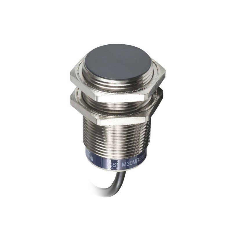 Schneider Sensors Osisense XS & XT_ Inductive proximity sensors XS, inductive sensor XS1 M30, L60mm, brass, Sn10mm, 24...240VAC/DC, cable 2 m_ [XS1M30MB250]
