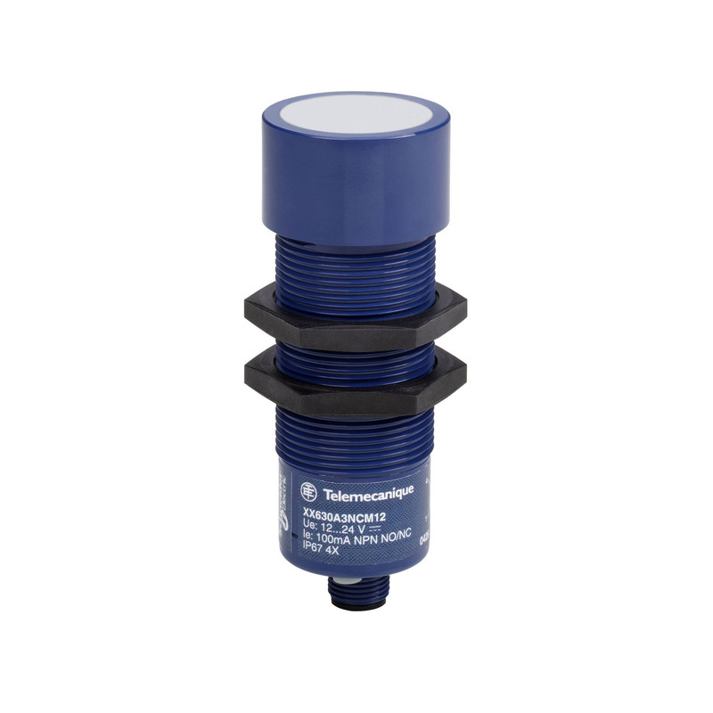 Schneider Sensors OsiSense XX_ ultrasonic sensor cylindrical M30 - Sn 1 m - 2NO - M12 connector_ [XX630A1KAM12]