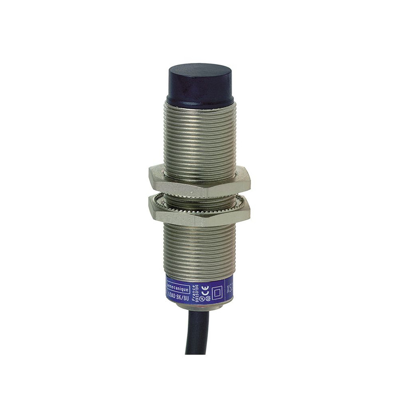 Schneider Sensors Osisense XS & XT_ Inductive proximity sensors XS, inductive sensor XS6 M18, L64mm, brass, Sn12mm, 12..48VDC, cable 2m_ [XS618B4PAL2]