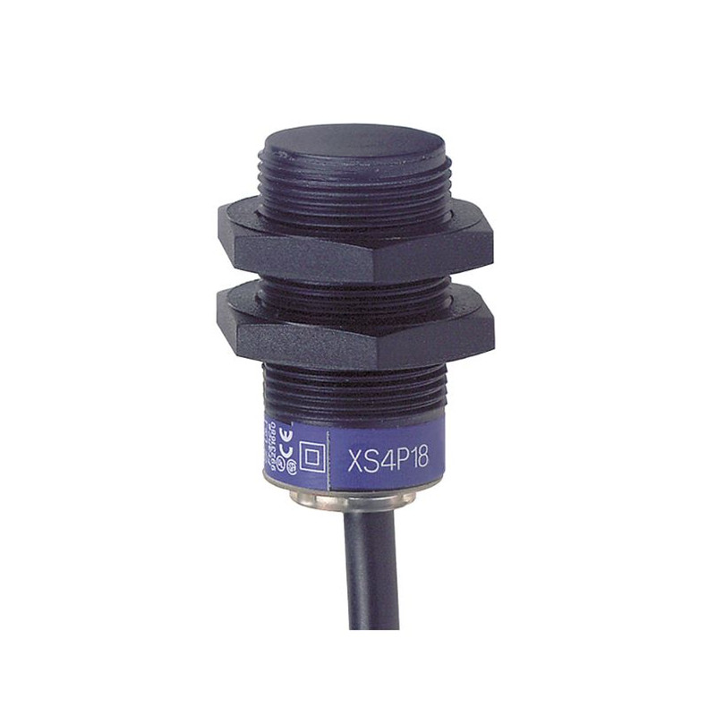 Schneider Sensors Osisense XS & XT_ Inductive proximity sensors XS, inductive sensor XS4 M18, L36mm, PPS, Sn8mm, 12...24 VDC, cable 2 m_ [XS4P18PA340]