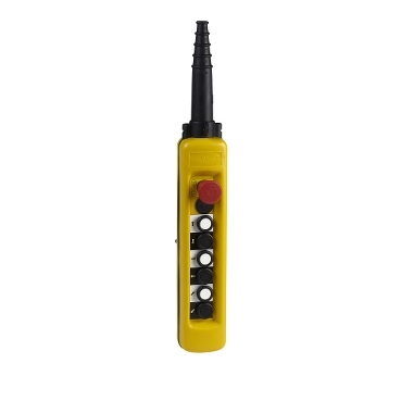 Schneider Signaling Harmony XAC_ Harmony XAC, Pendant control station, plastic, yellow, 6 push buttons, 1 emergency stop_ [XACA6714]