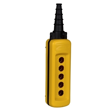 Schneider Signaling Harmony XAC_ Harmony XAC, Empty pendant control station, plastic, yellow, 5 cut-outs_ [XACA05]