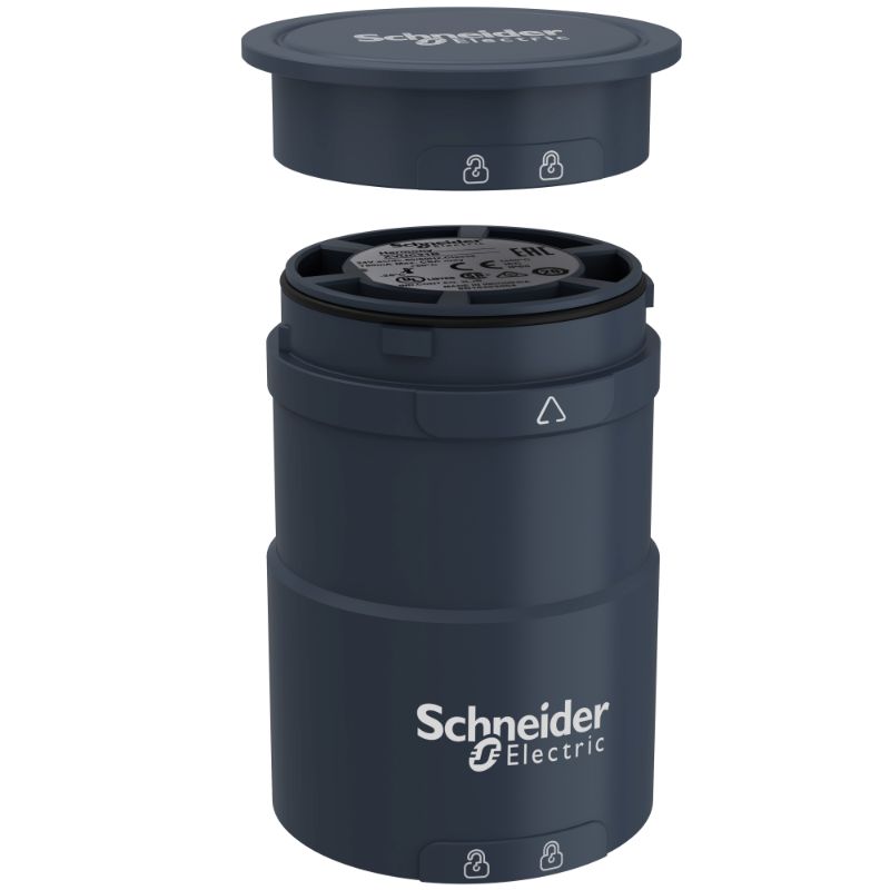 Schneider Signaling Harmony XVU_ Harmony XVU, Base unit with top cover for modular tower lights, black, Ø60, 24 V AC/DC_ [XVUC21B]
