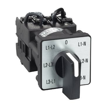 Schneider Signaling Harmony K1, K2_ cam voltmeter switch - 3L and 3L-N - 45° - 12 A - screw mounting_ [K1F027MLH]