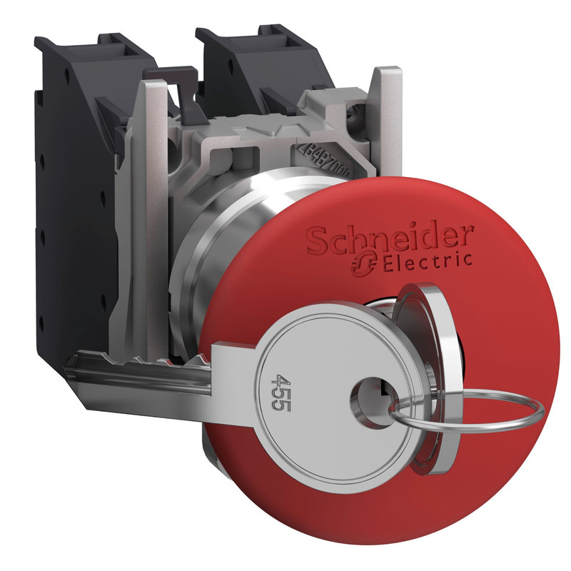 Schneider Signaling Harmony XB4_ Complete emergency stop push button, Harmony XB4, Explosive atmosphere, 455 key RELEASE_ [XB4BS9445GEX]