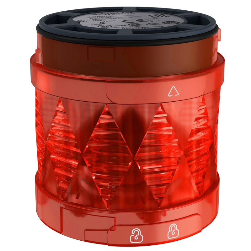Schneider Signaling Harmony XVU_ Harmony XVU, Illuminated LED unit for modular tower lights, red, Ø60, steady, IP65, 24 V AC/DC_ [XVUC24]
