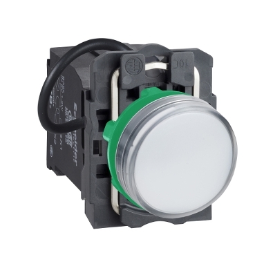 Schneider Signaling Harmony XB5_ white complete pilot light Ø22 plain lens with integral LED 400V_ [XB5AV5B1]