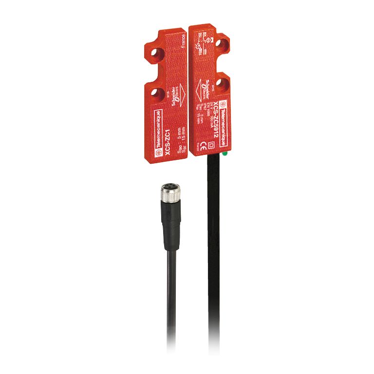 Schneider Signaling Preventa XCS_ Coded magnetic switch, Telemecanique Safety switches XCS, XCSDMC, 2 NC, staggered, M8 0.15 m_ [XCSDMC791L01M8]