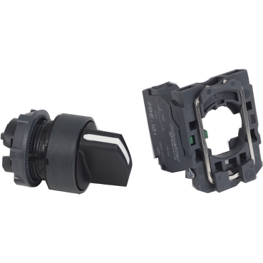 Schneider Signaling Harmony XB5_ Selector switch, plastic black, Ø22, 2 positions, stay put, 1 NO_ [XB5AD21]