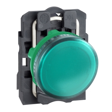 Schneider Signaling Harmony XB5_ Pilot light, plastic, green, Ø22, plain lens for BA9s bulb, <= 250 V_ [XB5AV63]