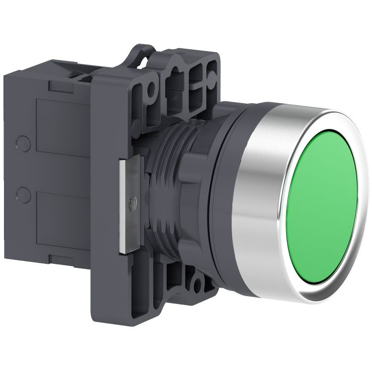 Schneider Signaling Harmony XA2E_ round Green push-button Ø 22 - flush spring return - 1NO_ [XA2EA31]