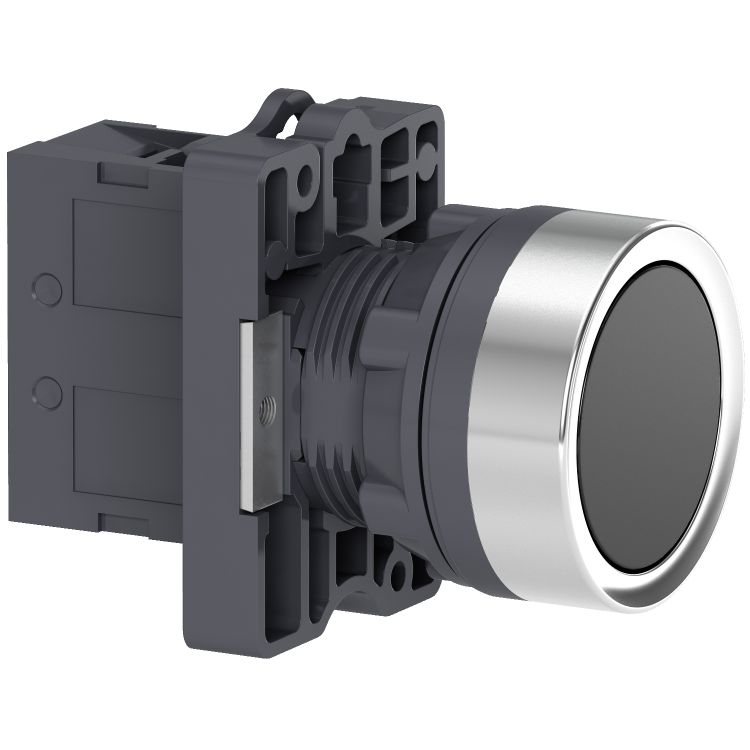 Schneider Signaling Harmony XA2E_ round black push-button Ø 22 - flush spring return - 1NO_ [XA2EA21]
