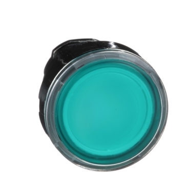 Schneider Signaling Harmony XB4_ green flush illuminated pushbutton head Ø22 spring return for integral LED_ [ZB4BW333]