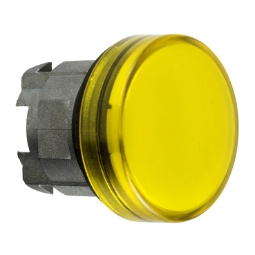 Schneider Signaling Harmony XB4_ Head for pilot light, Harmony XB4, yellow Ø22 mm with grooved lens integral LED_ [ZB4BV083S]